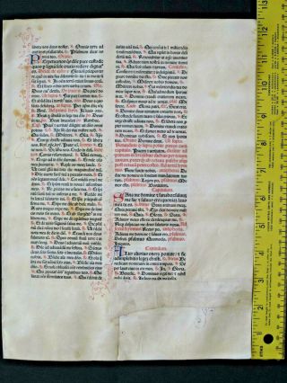 Flawed Extremely Rare Incunabula Breviary Lf.  Vellum,  Jenson1478.  Deco Initials