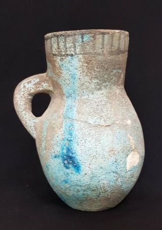 Very Rare Ancient Egyptian Antique Vase Figurine Vessel Antique Stone Faience
