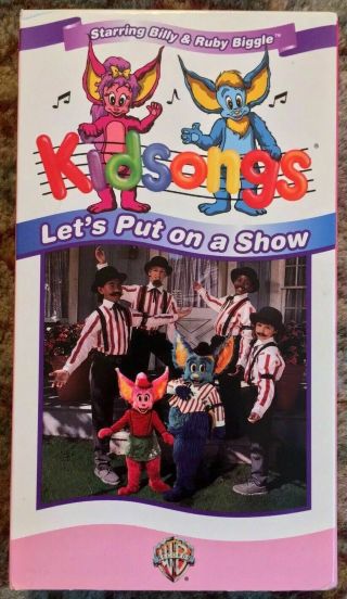 “kidsongs - Let’s Put On A Show” Vhs With Booklet Warner Bros Biggles Rare