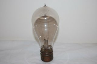 Rare Antique Double Loop Light Bulb T H Base Blown Glass Tip
