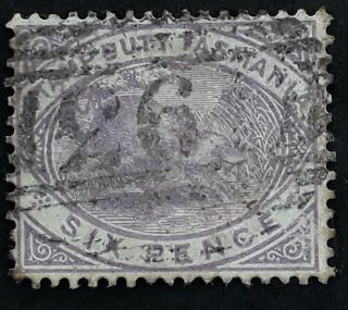 Rare Undated Tasmania 6d Mauve Platypus Stamp Numeral Cancel 193 - Strahan
