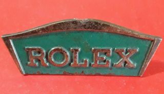 Vintage Old Antique Rare Rolex Dealer Mini Sign Watches Metal Advertising