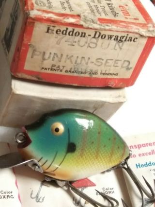 Heddon - Dowagiac 740 Sunfish Punkinseed ➕ Box ➕lure Catalogs Pamphlet.