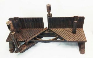 Vtg Antique H.  C.  Marsh Cast Iron Miter Box Woodworking Tool Saw Clamp Adjustable