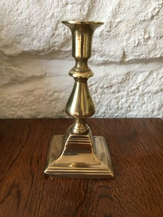 A Large Antique Georgian Solid Brass Candlestick,  Candle Holder