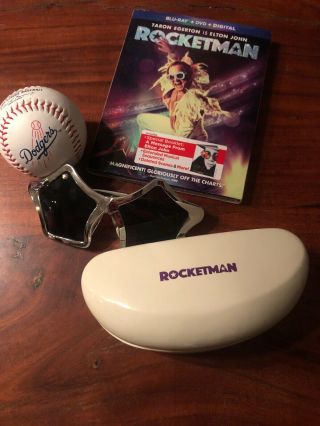 Rocketman Rare Promo Sunglasses,  Blu - Ray Dvd & Dodgers Baseball Elton John