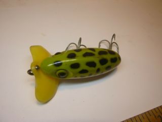 Vintage Fred Arbogast Jitterbug Lure Plastic Lip Frog Spot Wwii Era