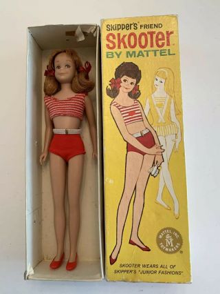 Vintage 1963 Barbie Scooter Doll Mattel Japan Freckles Redhead Ponytails 9 "