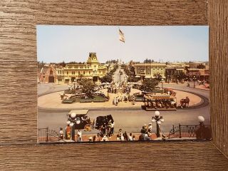 Disneyland Rare 1955 Large Main Street Usa Town Square Vintage Post Card