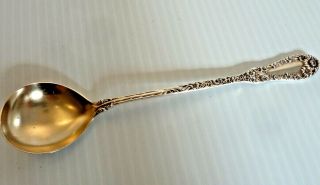 Dominick & Haff " No.  10 " Sterling Chocolate Muddler Spoon W/ Gilt Bowl,  Pat.  1896