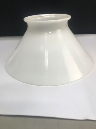Antique Hanging Oil Lamp Slant Shade Opaque White Milk Glass