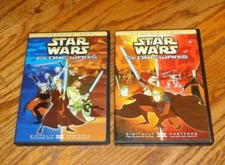 Star Wars Clone Wars: Volumes 1 & 2 {dvds} One & Two Rare Oop Htf