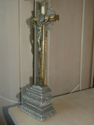 Rococo style gypsum metal Altar crucifix Christian cross antique Jesus Christ 2