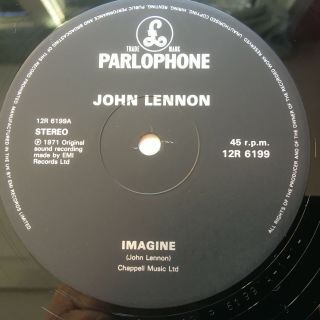 Beatles,  John Lennon Rare 1988 " Imagine " 12 Inch Near Vinyl With Pic Cover
