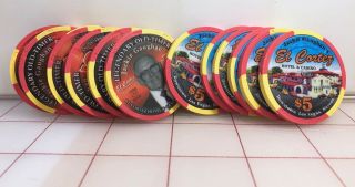 Rare El Cortez $5 Set Of 13 Las Vegas Casino Chips