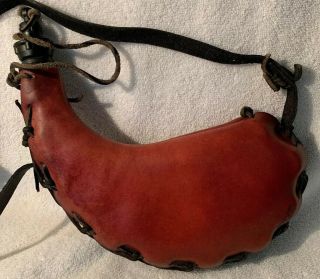 Rare Vintage Robert Ricker Leather Wrapped Water Wine Bota Bag Canteen Spain