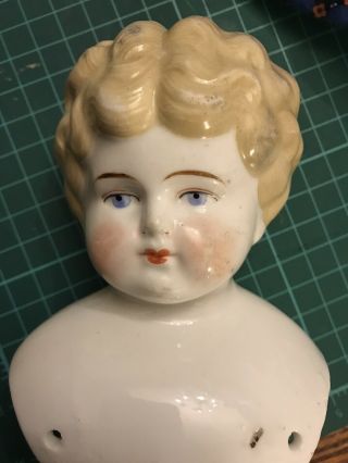 5” Tall Antique Hertwig Low Brow China Doll Head -