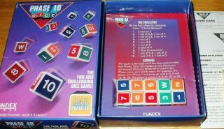 1993 Phase 10 Dice Game Fundex Complete And Vintage,  Very Rare & Oop