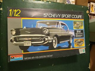 Monogram 1/12 Scale Model Car Kit 57 Chevy Sport Coupe 2800 Opened Box
