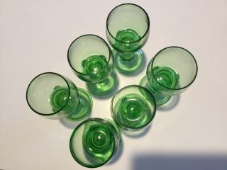 Set of 6 Antique Hand - Blown German Roemer Wine/Cordial Glasses 2