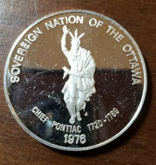 Rare Vintage 999 Silver Sovereign Nation Of The Ottawa Tribe Coin