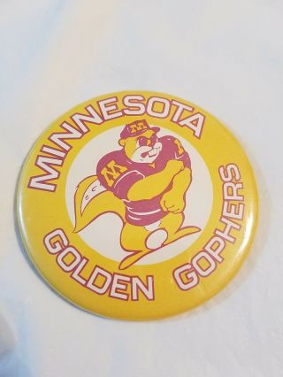 Vintage Minnesota Golden Gophers Very Rare 3 1/2 " Pin Team Button Souvenir