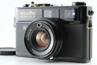 Rare 【 Almost Mint】 Minolta Hi - Matic E Black Rangefinder Film Camera From Japan