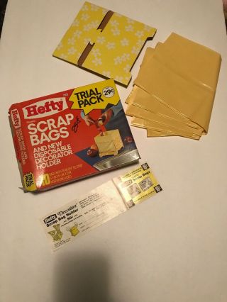Vintage Hefty Scrap Bags And Cardboard Holder Box Opened Includes 4 Bags
