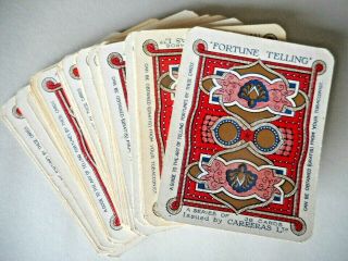 Rare Carreras Insert Tobacco Playing Cards - Lenormand " Fortune Telling " 35/36 1925