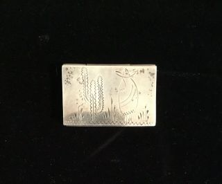 Vintage Sterling Mexican Pill Box