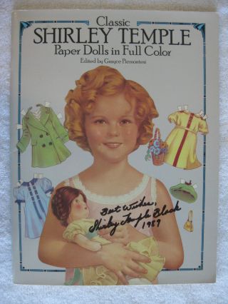 Shirley Temple - Rare Autographed Paper Dolls Book - Hand Signed By Temple Black