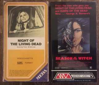 George A.  Romero Horror Vhs X2 - Season Of The Witch,  Notld - Rare Wizard,  Media