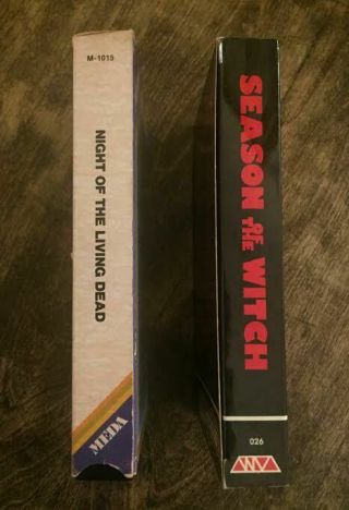 GEORGE A.  ROMERO HORROR VHS X2 - SEASON OF THE WITCH,  NOTLD - RARE WIZARD,  MEDIA 3