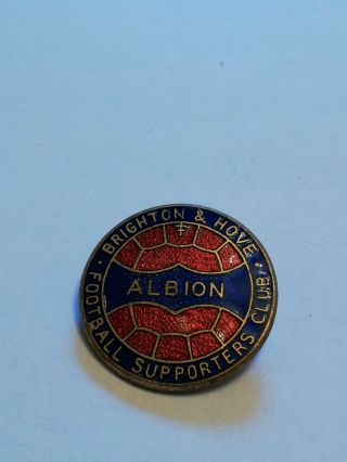 Rare Brighton Football Supporters Club Gilt Enamel Pin Badge