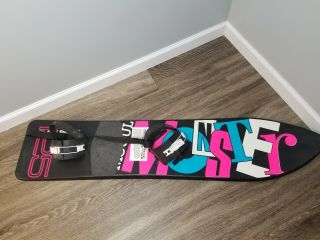 Vintage Slm Black Snow Master 135 Snowboard With Bindings Rare Memorabilia