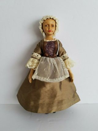 Rare Wooden Hitty Queen Anne Doll By Artist Robert Raikes 8 "