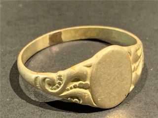 Antique Victorian Silver Signet Ring - Size 8