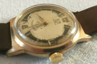 Vintage GUB Glashutte SA cal.  69.  1 17J watch with date - unusual case and dial 3