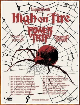 High On Fire | Power Trip 2019 Tourltd Ed Rare Poster,  Metal Poster