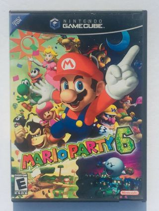 Mario Party 6 Nintendo Gamecube (2004) Rare Black Label Complete Vgc Htf Cib