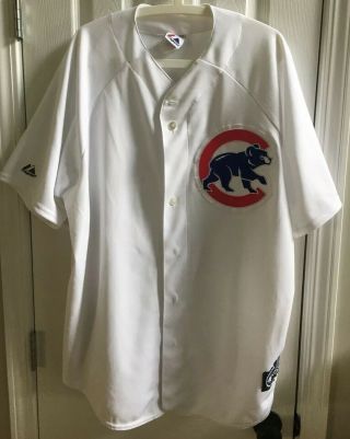 Men’s Majestic Chicago Cubs Rare White Only Baseball Jersey Xxl Blank Back