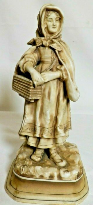 Numbered Rare Porcelain Figurine Of Woman With Accordion,  Number 127.