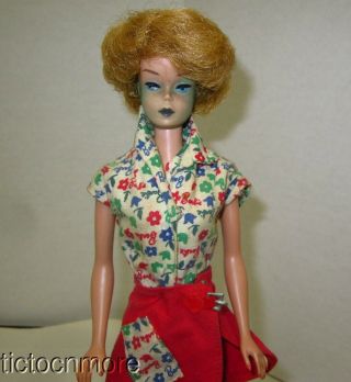 Vintage Barbie Bubblecut Doll Blonde W/ 1624 Fun At The Fair Outfit
