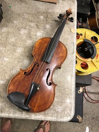 1800s - 1900s German 4/4 Violin Antique Old Restore 1 Piece Back Parts Repair