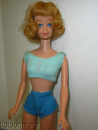 Vintage Barbie Friend Midge Doll Blonde No 860 W/ Blue Swim Suit
