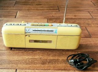 Rare Yellow Vintage Sharp Qt - 50 Am/fm Radio Cassette Player In Stranger Things 3