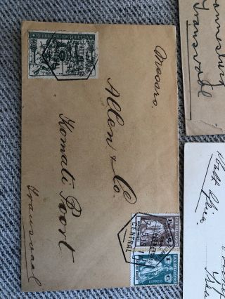 5 Old Rare Portuguese Colonial Mozambique Covers To Transvaal South Africa 3