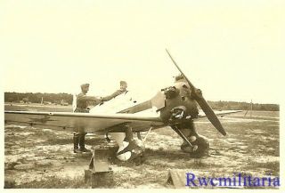 Rare Wehrmacht Troops W/ Captured Russian Yakovlev Ut - 1 Trainer Plane