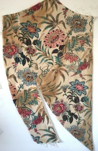 Rare 19th C.  French Cotton Printed Exotic Floral Fabric (2845)