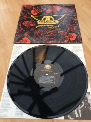 Aerosmith - Permanent Vacation - Rare - Ex,  1987 Vinyl Lp Record
